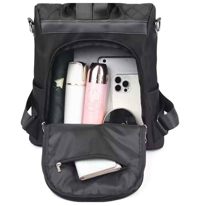 Antidiebstahlrucksack-Damenrucksack-Ansicht innen