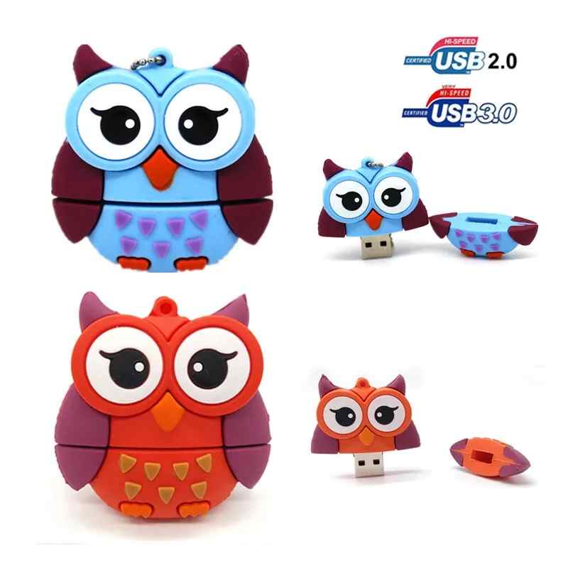 Cartoon USB-Stick Eule auseinandergenommen