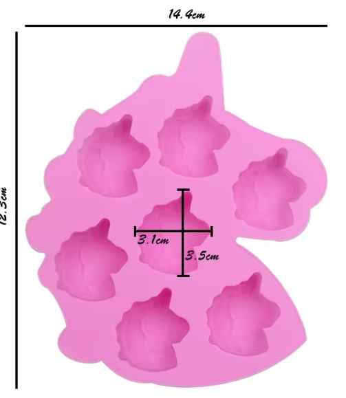 Einhorn Silikonform - Abmessungen