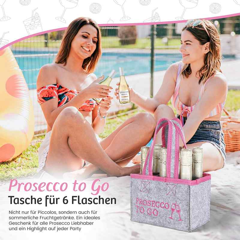 Flaschentasche Prosecco to go mit 2 Freundinnen