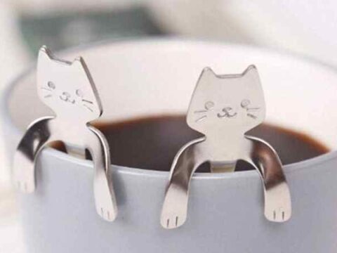 Katzenlöffel-Set in Tasse