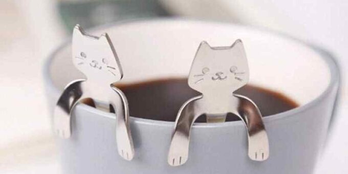 Katzenlöffel-Set in Tasse