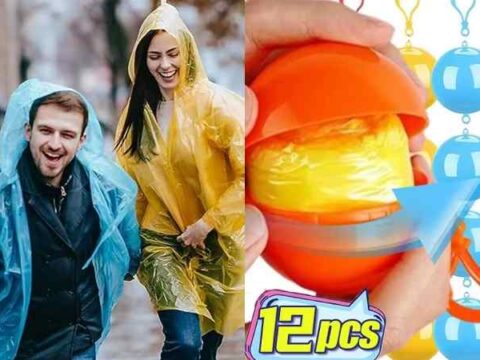 Regenponcho in Kugelform - verschiedene Farben