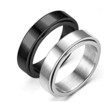 Spinner-Ring in Silber und Schwarz