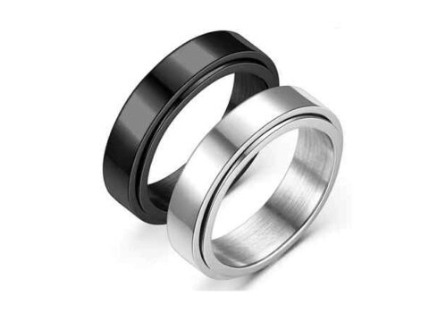 Spinner-Ring in Silber und Schwarz