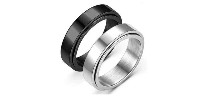 Spinner-Ring in Silber und Schwarz