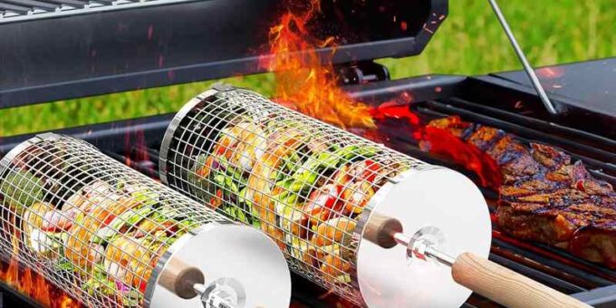 Rollender Grillkorb
