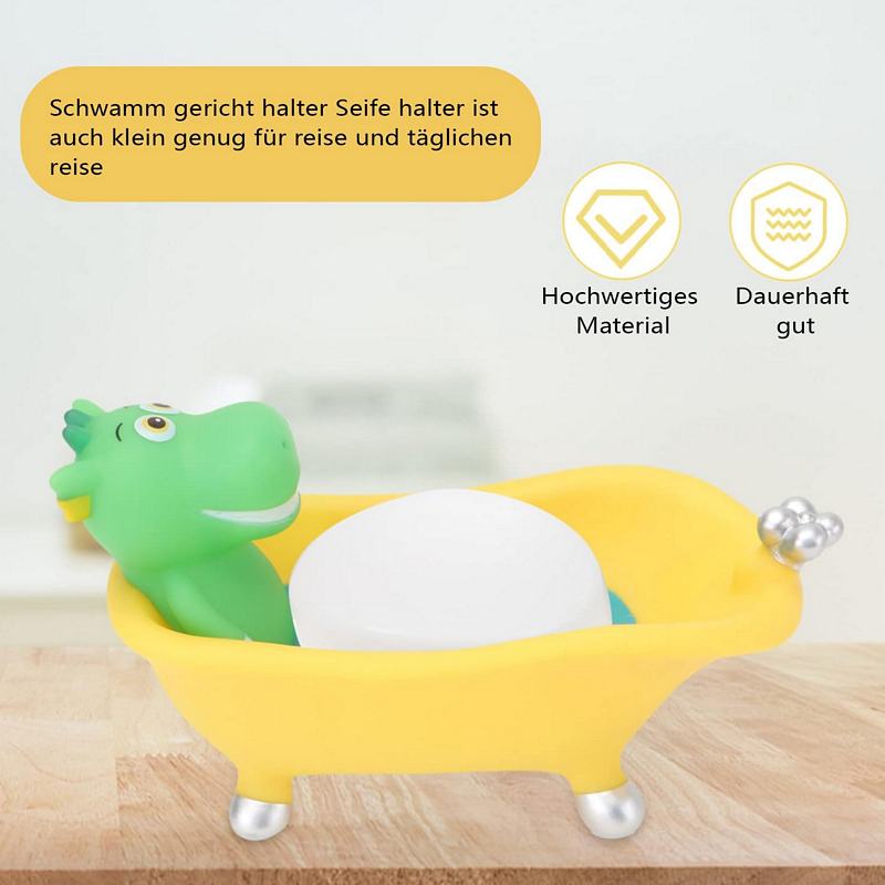 Dinosaurier Seifenschale Badewanne mit Schwamm