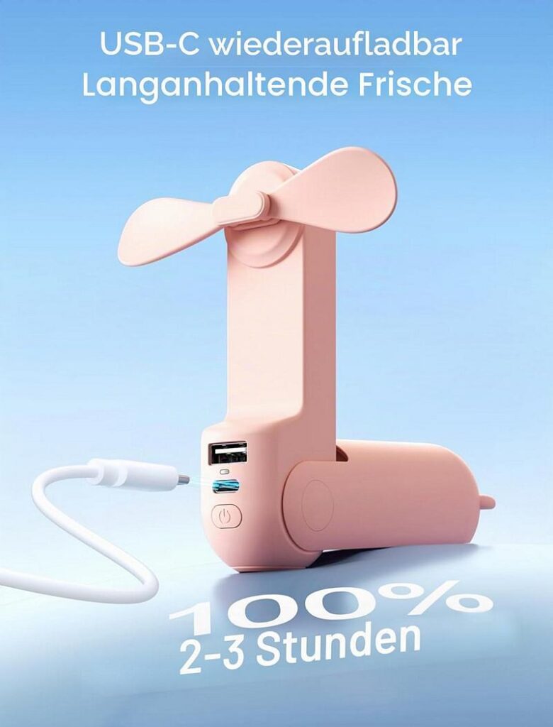 Mini Handventilator 3-in-1 Akku