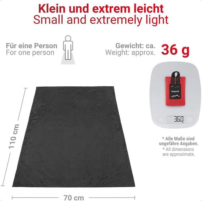 Mini Picknickdecke Ultraleicht Abmessungen