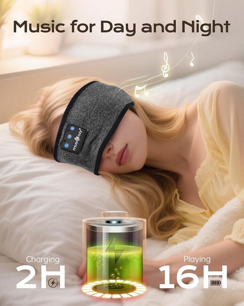 Schlafkopfhörer Bluetooth für Tag und Nacht Nutzung